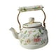 thumbnail image 5 of Hervible de té de esmalte Tetera floral 25L Regalo de del té resistentes con el mango de porcelana hervidor de agua de la estufa para acam, 5 of 9