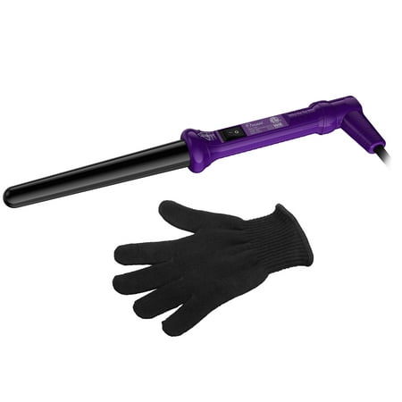 Ovonni Ionic Curling Wand, 19-25mm Dual Voltage Ceramic Tourmaline Curling Iron Wand, Professional Instant Heat Up Hair Wand for Loose Curls and Waves w/ Heat Protective Glove (Best Wand For Loose Curls)
