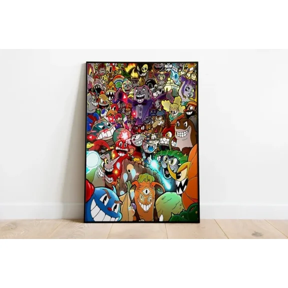 Cuphead Poster Print Gaming Poster Room Decor Wall Decor NO FRAMED POSTER, Home Decor, Vintage Art Print, Haging Poster, Cute Birthday Gift, Wall Art
