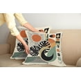 thumbnail image 2 of Ambesonne Monstera Throw Pillow Cover 2 Pack, Boho Mid Century Sun Leaf, 24", Cinnamon Black Beige, 2 of 7