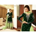 thumbnail image 4 of Ramadan Special Pakistani Designer Salwar Kameez Suits Indian Sharara Plazzo Dress ( Green, XXL - 46 ), 4 of 5