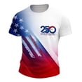 thumbnail image 4 of USA 250Th Anniversary Shirt Men's Short Sleeve Crew Neck Top with Stars and Stripes Print Commemorative Graphic Tee Everyday Casual Wear Lightweight Breathable White L, 4 of 4