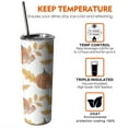 thumbnail image 6 of 20oz Fall Pumpkins Leaves Pattern Skinny Tumblers Stainless Steel Tumbler with Lid and Straw,Vacuum Insulated Double Wall Travel Tumbler Cups with Cleaning Brush for Coffee,Tea, 6 of 6