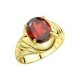 thumbnail image 4 of RYLOS Rings for Women 14K Yellow Gold Ring Classic Designer Style Oval 12X10MM Solitaire Gemstone Ring January Garnet Jewelry for Women Size 10.5, 4 of 8
