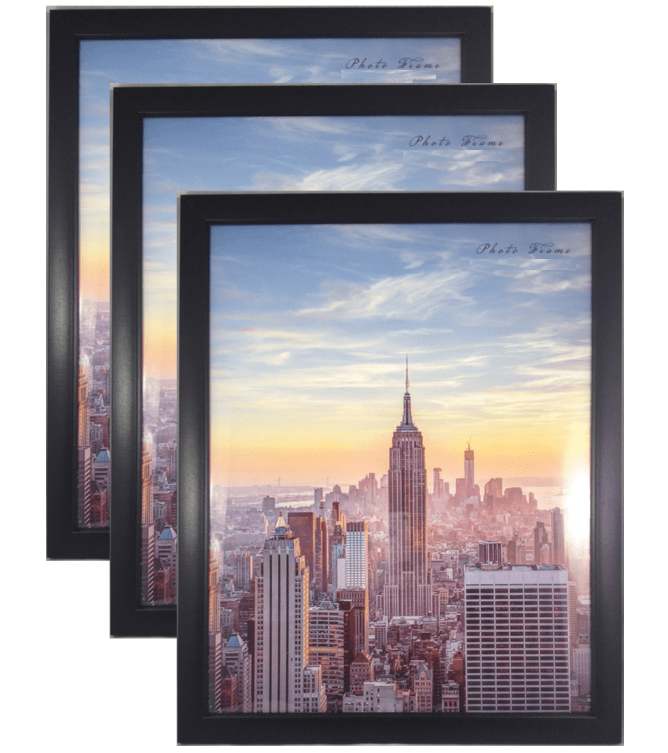 1-10 PACK for Wall Frame Amo 11x14 Black Wood Picture Frame Glass Front Face 