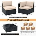 thumbnail image 4 of Costway 10 PCS Patio Rattan Furniture Set Outdoor Wicker Sofa Table Cushioned Seat Beige, 4 of 10