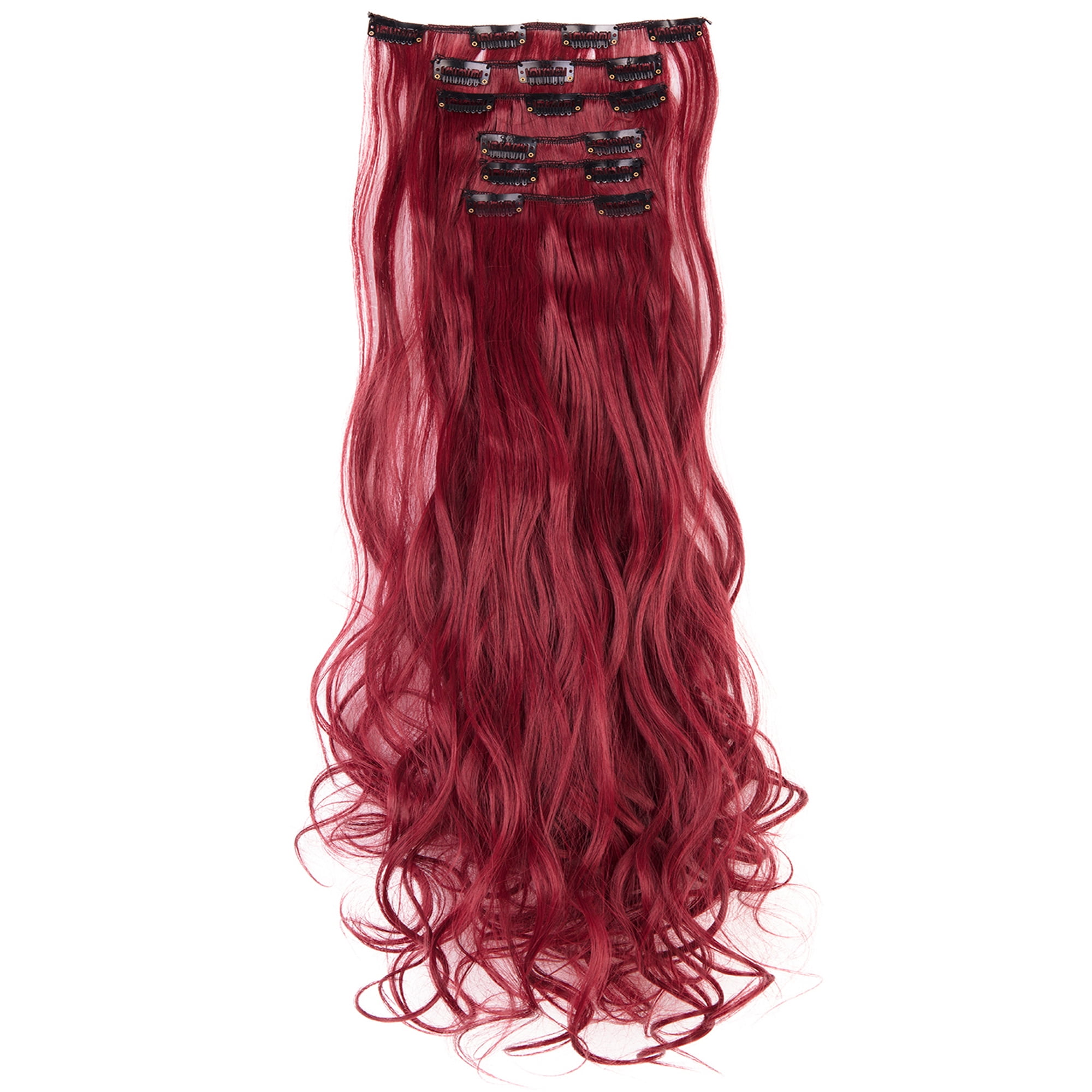 Red clip in hair extensions outlet