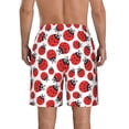thumbnail image 3 of Kdxio Cartoon Ladybug Pattern Mens Casual Shorts - Drawstring Summer Beach Sports Shorts for Men, 3 of 5