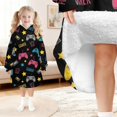 thumbnail image 6 of Game Controller Black Pattern Lamb Fleece Blanket Hoodies for Teens ,Teens Oversize Sherpa Wearable Hooded Blanket Sweatshirt with Super Pockets, 6 of 6