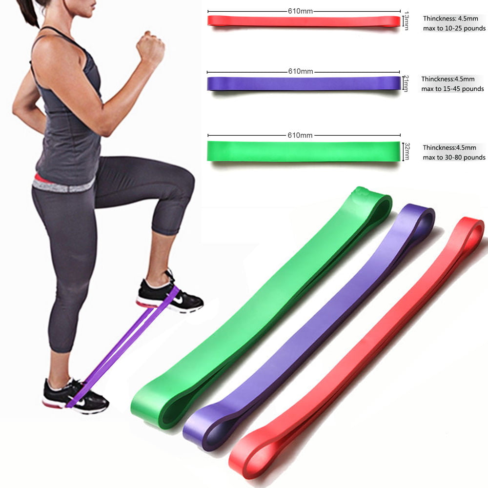 4Set Exercise Resistance Loop Bands Belt Fr Fitness Stretch Therapy Strength Run