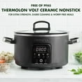 thumbnail image 6 of GreenPan Bistro Noir 4qt -Crock Matte Black Electric Slow Cooker, 6 of 6