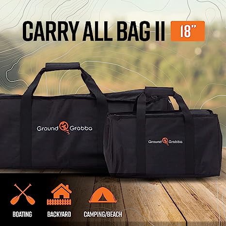GROUNDGRABBA Carry All Bag l | 18" Bag Designed for Tent Stakes and Accessories