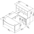 thumbnail image 6 of Studio C 72W U Shaped Desk with Hutch and File Cabinet in Gray - Engineered Wood, 6 of 7