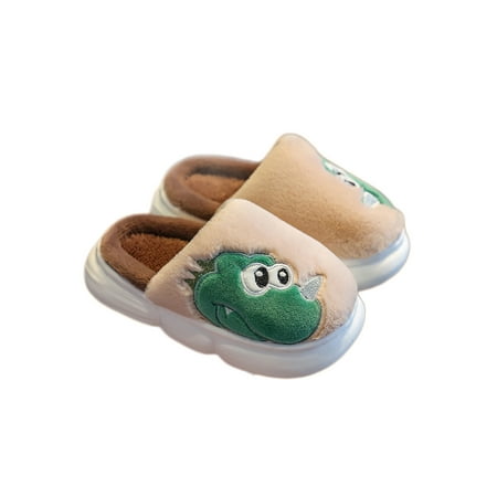 

Daeful Unisex Kids Winter Warm Slipper Memory Foam Plush Clogs Closed Toe House Slippers Lightweight Cozy Indoor Shoes Walking Fuzzy Slides Beige 3Y-4Y