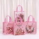 thumbnail image 2 of Bolsas de mano de Papá Noel rosa, no tejidas, reutilizables, 23 x 22 x 11 cm, paquete de 12, 2 of 3