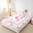 thumbnail image 3 of Erosebridal Dreamy Princess Bowknot Kids Bed Sheets,Pink Letter S Print King Sheets For Kids 4-Piece, 3 of 6