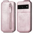thumbnail image 3 of Zipper Wallet Case for Google Pixel 7 with Card Holder Slot, PU Leather Adjustable Kickstand Flip Handbag Phone Cover for Google Pixel 7 SDLL Rose Gold, 3 of 7