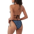 thumbnail image 4 of Salouo Turtle Pattern Women's Sexy Bikini Set,String Two Piece Swimsuit V Neck Swimwear Self Tie Spaghetti Straps Bathing Suits -Small, 4 of 6
