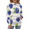 thumbnail image 4 of Blueberry Striped Pattern Men's Women New Sweatshirt Hoodie Men's Plus Size Sweatshirt Hooded Sweatshirt 3d Printed Street Men's Cloth, 4 of 6