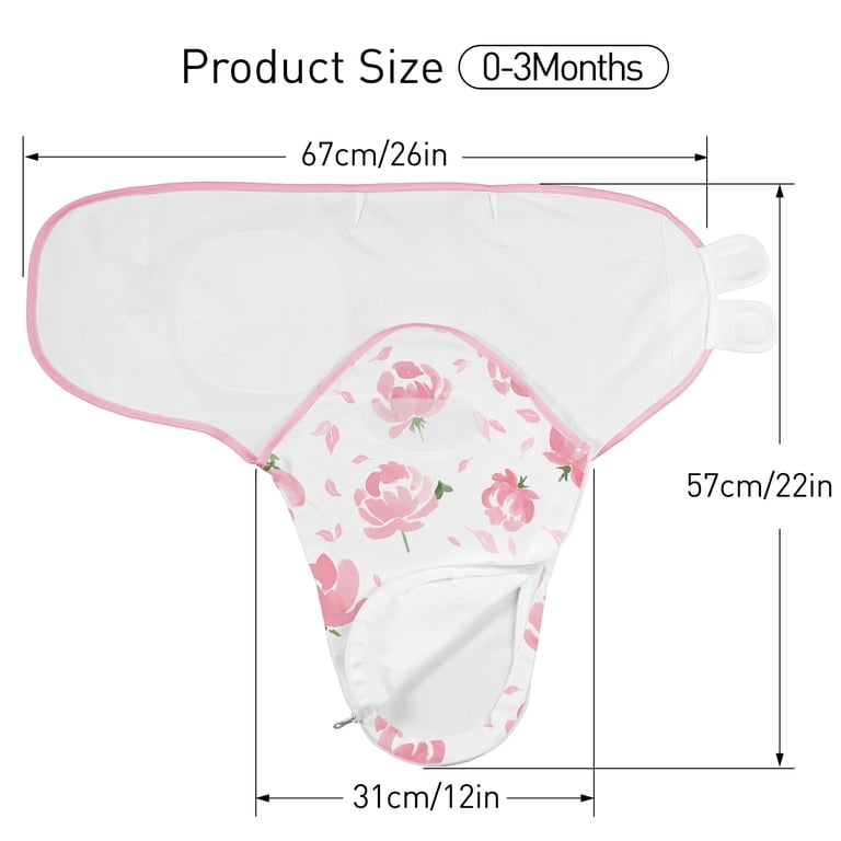 GLLQUEN Baby Swaddle Sleep Sacks, 0-3 Months, 3 Pack, Pink Floral photo 6
