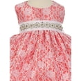 thumbnail image 3 of BNY Corner Baby Flower Girl Dress Overlay Lace Rhinestone Belt Coral (Baby) XL 1132BT, 3 of 3