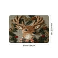 thumbnail image 3 of Christmas Reindeer Doormat Woven Design Diatom Mud Bathroom Mat Holiday Decor Entryway Rug Non Slip Floor Mat 24x16 Inches, 3 of 5