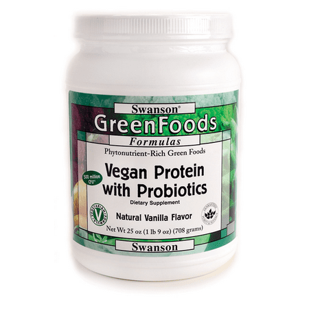 Swanson Vegan Protein with Probiotics 25 oz Pwdr