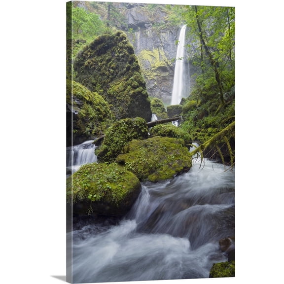 Great BIG Canvas | "Elowah Falls, Columbia River Gorge, Oregon" Canvas Wall Art - 32x48