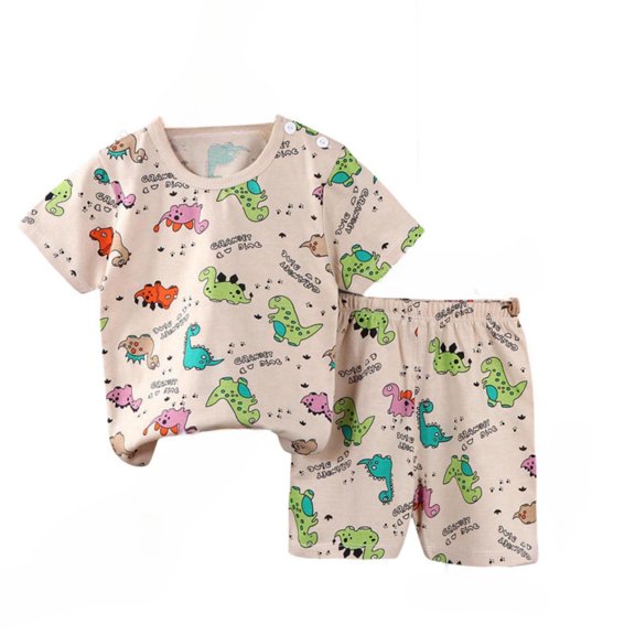 TAGOLD Toddler Girls Boys Summer Blouses Shirts Sets,Girls Summer Shorts Set Summer Short Sleeve Girls Printed Cotton T-Shirt Summer Shorts Two Piece Set 6 Months - 7 Years