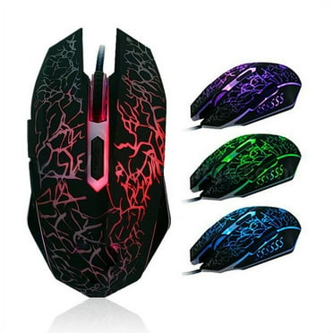 lulshou School Supplies Colorful Backlight 4000DPI Optical Wired Gaming Mouse Mice