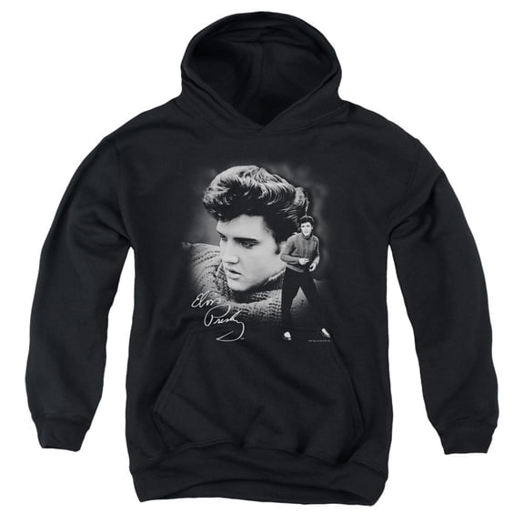 Elvis Presley Sweater Youth Pullover Hoodie Sweatshirt Black