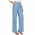 thumbnail image 2 of UAMVSH Womens Dress Pants High Waisted Business Casual Slacks Stretchy Pull On Wide Leg Pants with Pockets Office Clothes, 2 of 6