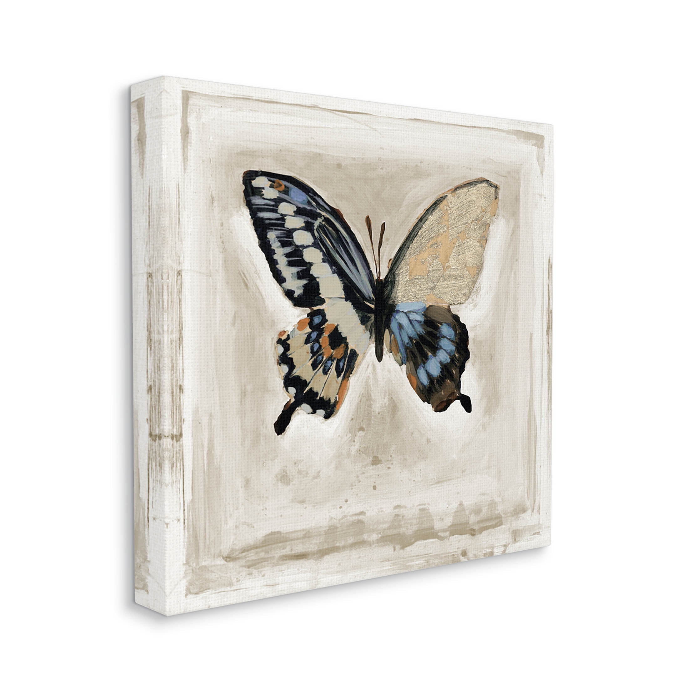 Stupell Industries Butterfly Wings Square Border Painting Gallery Wrapped Canvas Print Wall Art, Design by Stacy D'Aguiar