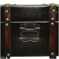 thumbnail image 4 of DecMode 40, 19, 19"W Black Faux Leather Studded Coffee Table with Latches and Handles, 3-Pieces, 4 of 14