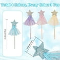 thumbnail image 2 of 12 varitas de princesa con purpurina de 4 colores, varitas de hada estrella, varitas de poliéster con lentejuelas de colores, varitas mágicas de ángel para decoración., 2 of 8