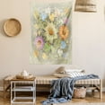 thumbnail image 2 of Grunge Tapestry, Ornate Aged Floral Bouquet Composition over Antique Style Marble Setting Bohemian Print, Wall Hanging for Bedroom Living Room Dorm Decor, 40W X 60L Inches, Multi, by Ambesonne, 2 of 5