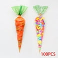 thumbnail image 2 of Inteprter 100Pcs Easter carrot Bags Gift Storage DIY Party Bag Supplies Popcorn Almacenamiento y organización del hogar, 2 of 6