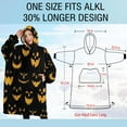 thumbnail image 4 of Oversized Wearable Blanket Hoodie,Black Halloween Pumpkin Faces Sherpa Blanket Hoodie with Super Pockets,Super Warm Fuzzy Pullover for Women & Men, 4 of 6