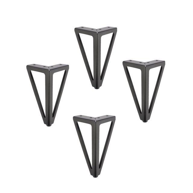4 piezas de patas de muebles, reemplazo de pies de sofá, pies de gabinete modernos de alta resistencia para mesas de café, estantes, escritorios Negro