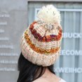 thumbnail image 4 of Dyfzdhu Fashion Women Warm Solid Thicken Wool Hat Stripe Knit Windproof Cap Beige, 4 of 8