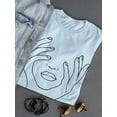 thumbnail image 3 of Girl Face With Hands T-Shirt Women -Image by Shutterstock, Female XX-Large, 3 of 4