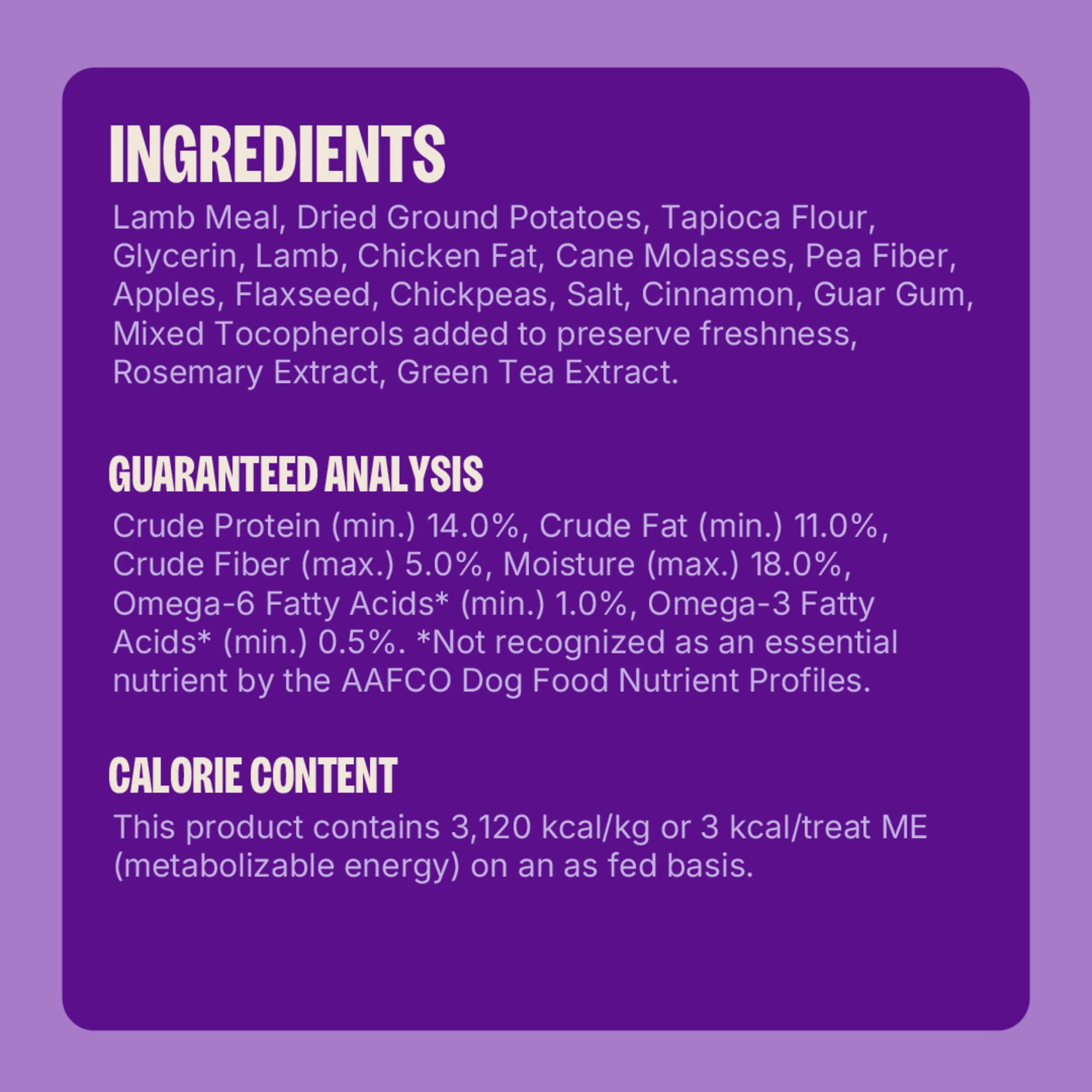 Wellness CORE Tiny Trainers Dog Treats, Natural, Grain Free, Lamb and Apple Recipe, 6 oz Bag