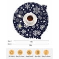 thumbnail image 6 of 13 Inch Round Placemats Set of 4, Navy Blue Christmas Snowflakes Non Slip Heat Insulation PP Table Mats, Xmas Winter Modern Washable Place Mats for Kitchen Dining Party Table Decor, 6 of 7