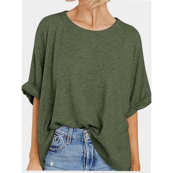 Oversized Tshirts for Women Summer Short Sleeve Casual Basic Tee Tops Loose Fit Shirts