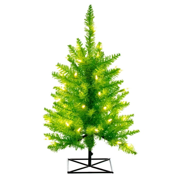 Vickerman 3' Lime Fir Artificial Christmas Tree, Lime  Dura-lit LED Lights