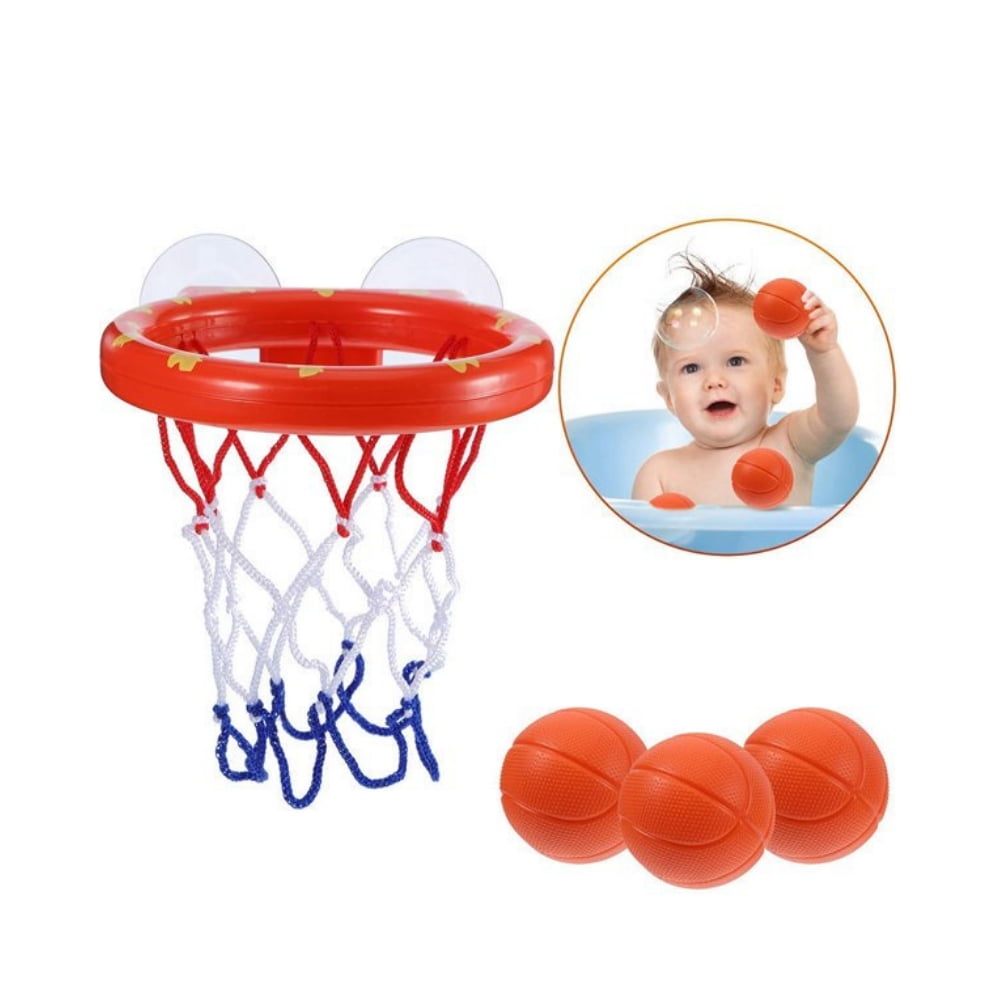 LEERUI Bath Toys, Bathtub Basketball Hoop for Toddlers Kids, 3 Soft