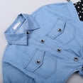 thumbnail image 4 of AURIGATE Baby and Toddler Girl Dress Toddler Kids Baby Girls Denim Jacket Polka Dot Slip Layered Dress Set Outfits, 4 of 5
