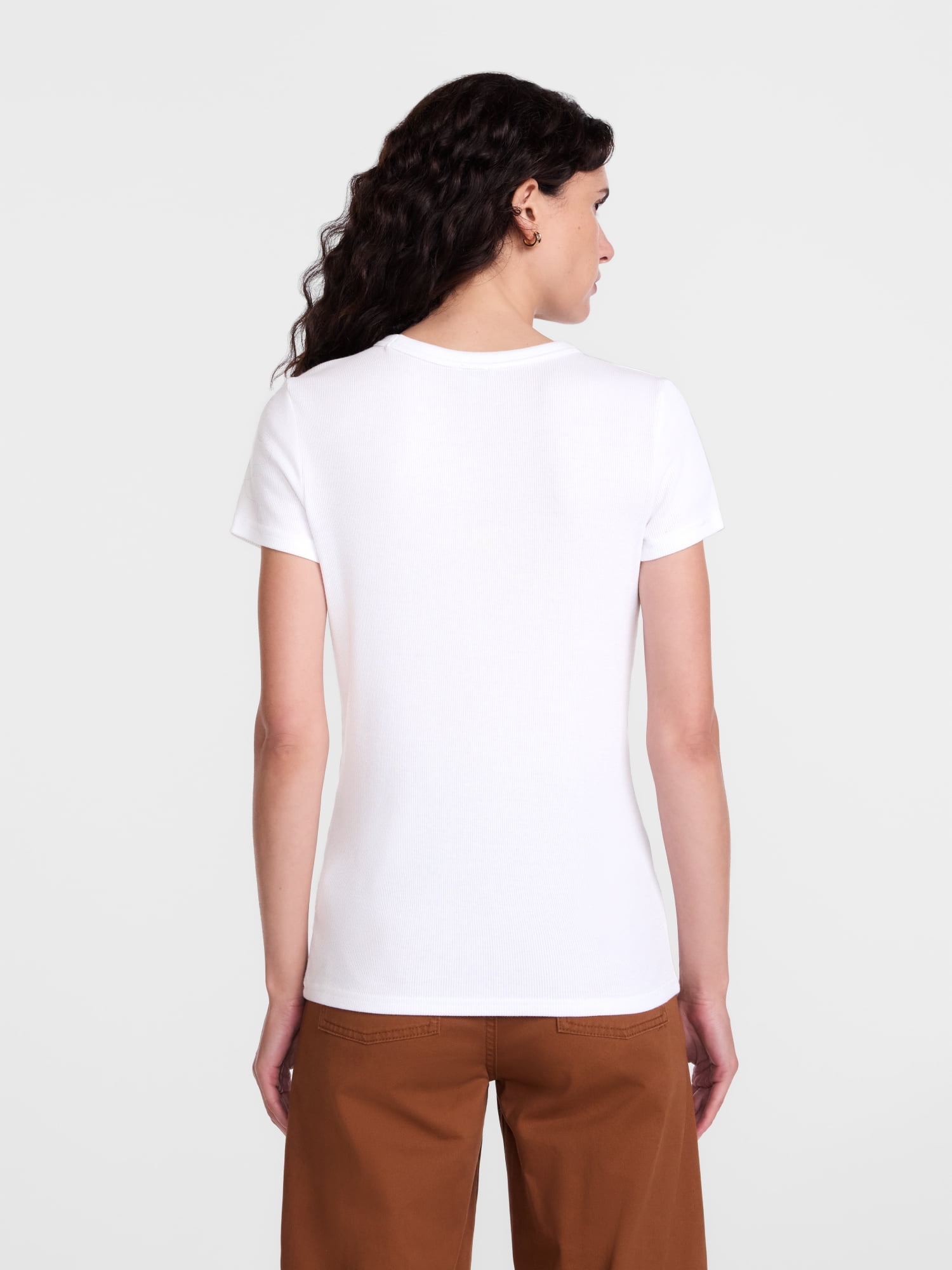 Scenario Women's Rib Tee with Short Sleeves, Sizes XS-XXXL