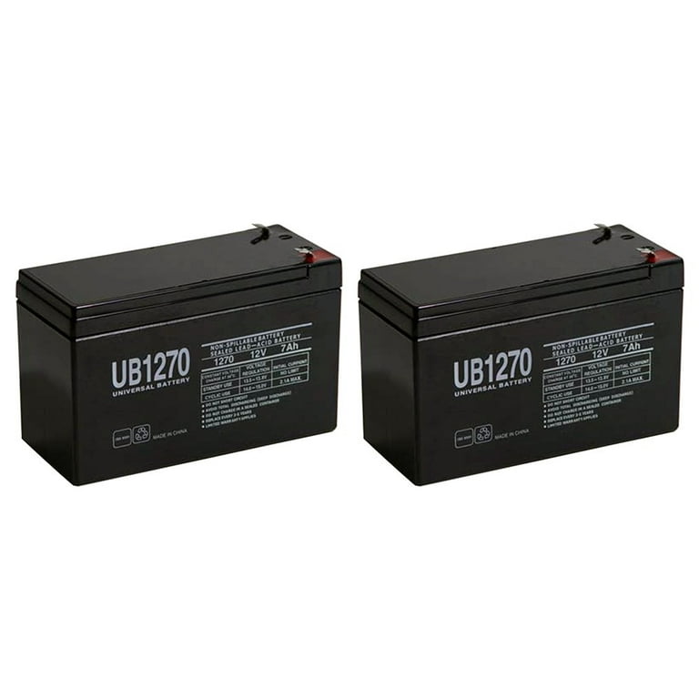 12 volt 7 Amp Hour Sealed Lead Acid Battery for UPS and Alarm Systems - 2  Pack