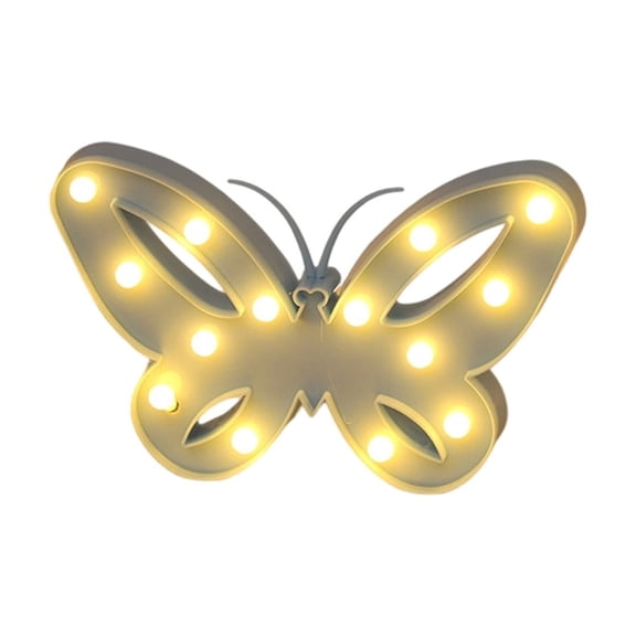 Butterfly Marquee Light, LED Decorative Night Light, Battery Operated Butterfly Shaped Desk Lamp, Warm Glow Wall Decor, Bedroom Party Accent, Whimsical Home Lighting